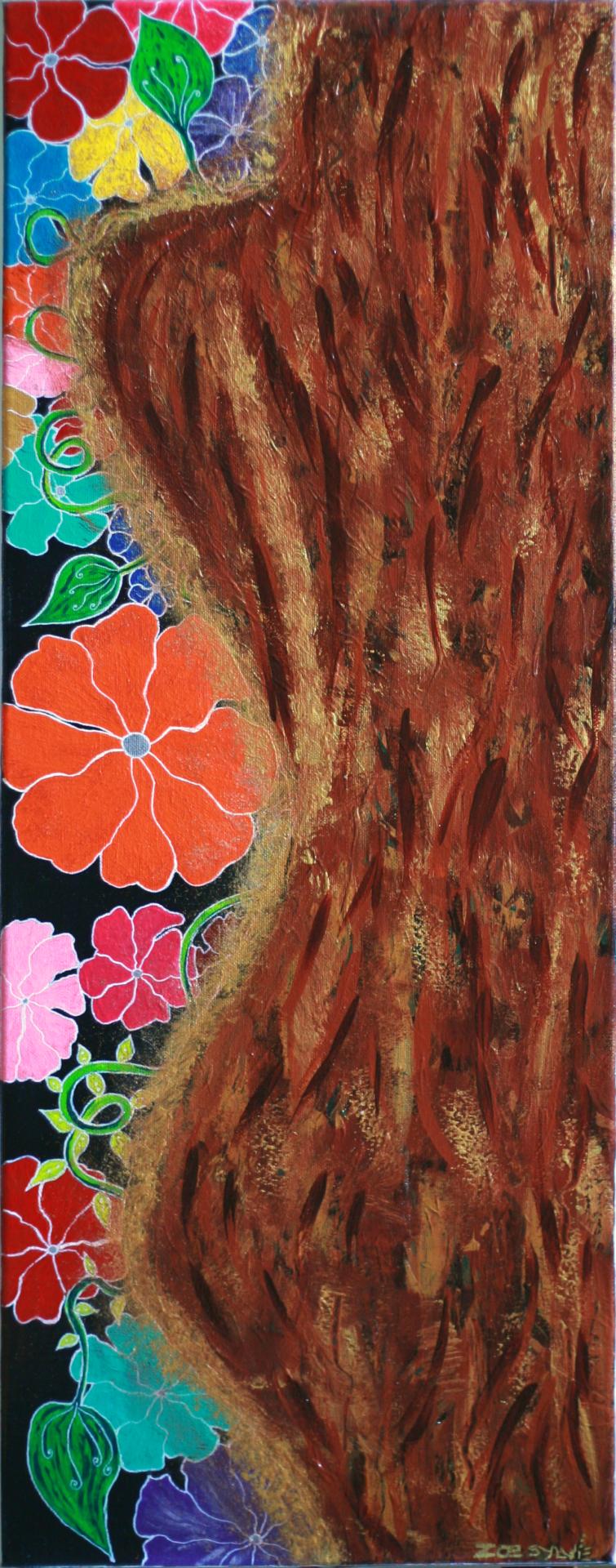 Esprit de l arbre 39x80cm acrylique